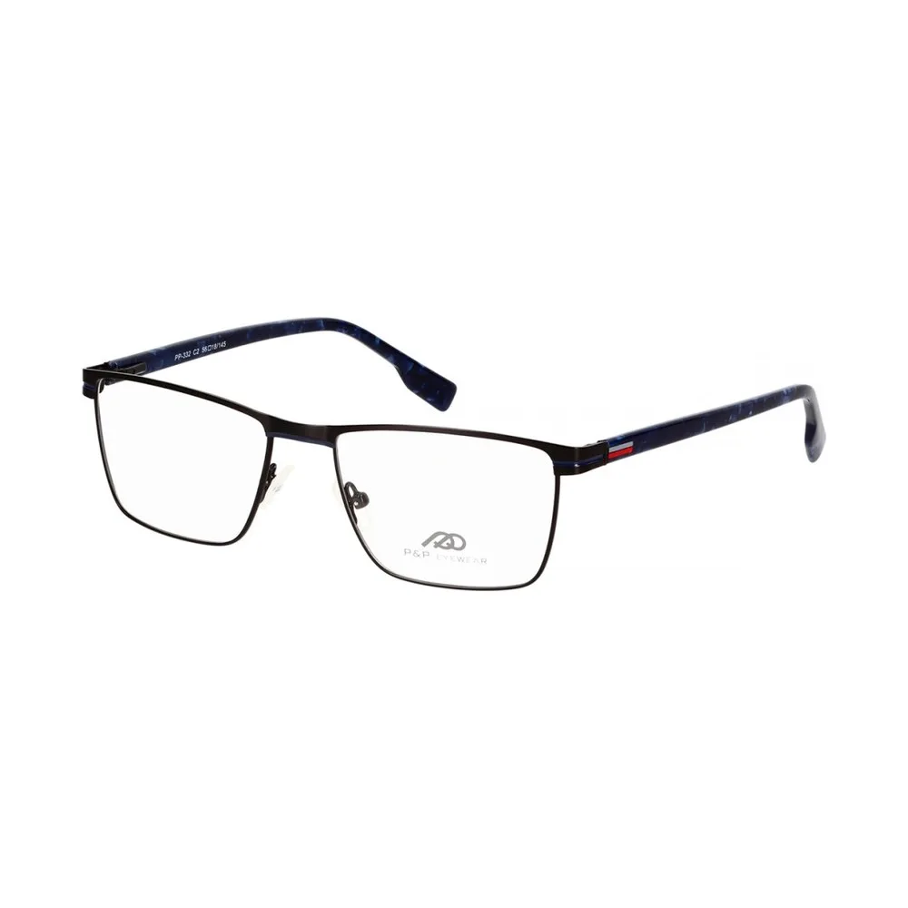 Kovové pánské obruby PP-332 c2 black/blue 56/18/145