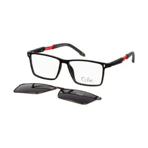 Brýlové obroučky Cooline 150 c 6 black-red 54/15/145 + sluneční clip-on